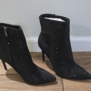 Women’s Embellished Pointed-Toe Ankle Boots - Black